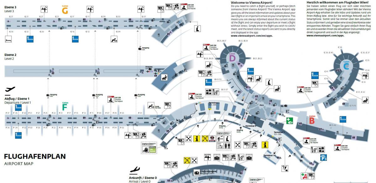 Viena, Àustria mapa de l'aeroport