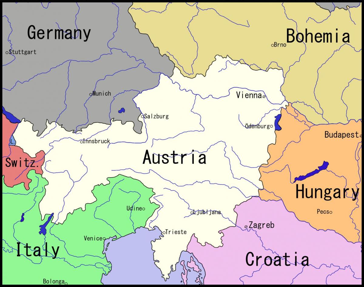 mapa de Viena i els seus voltants