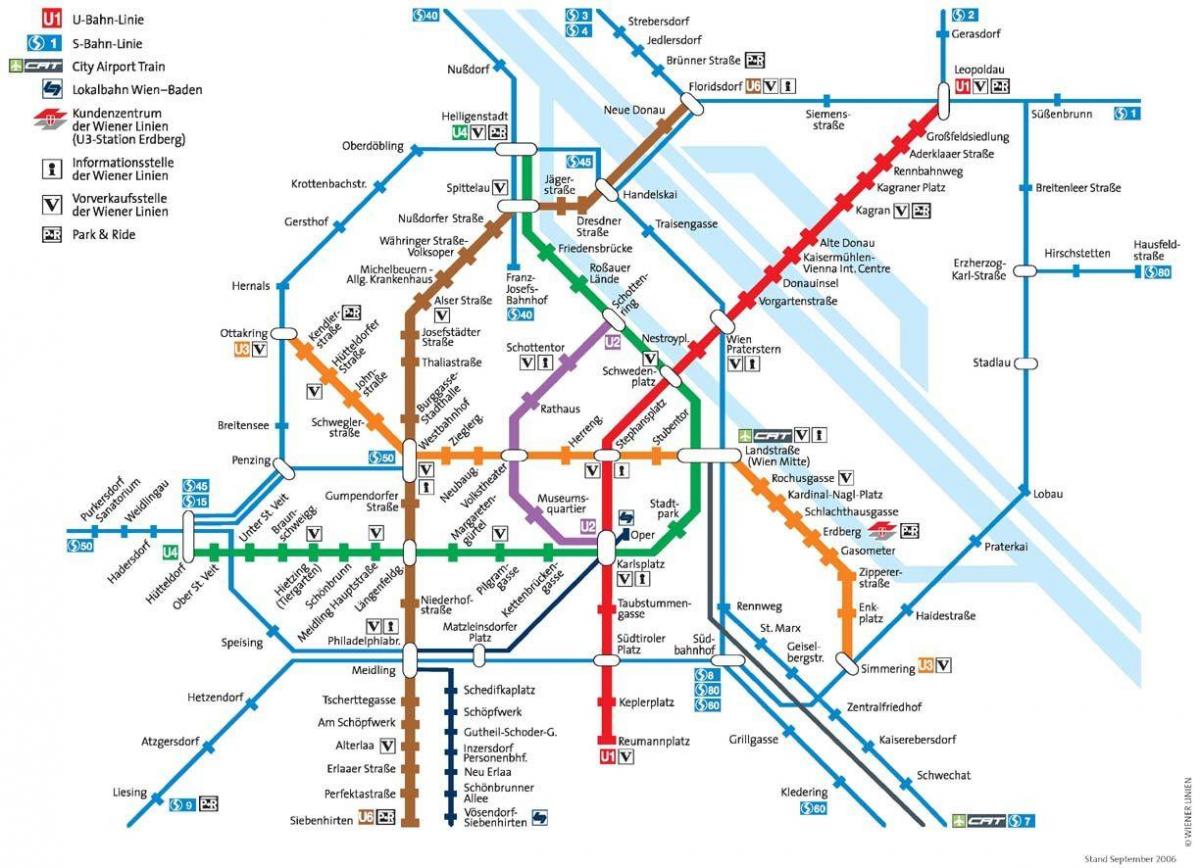 Viena plànol de metro de mida completa