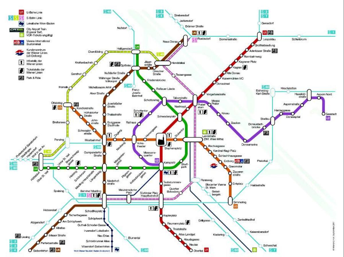 Viena l'estació de metro mapa