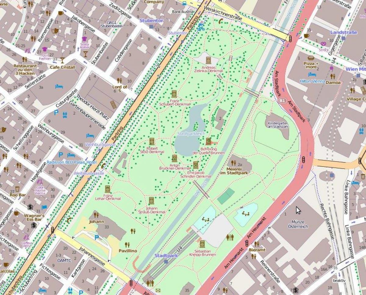Mapa de stadtpark Viena