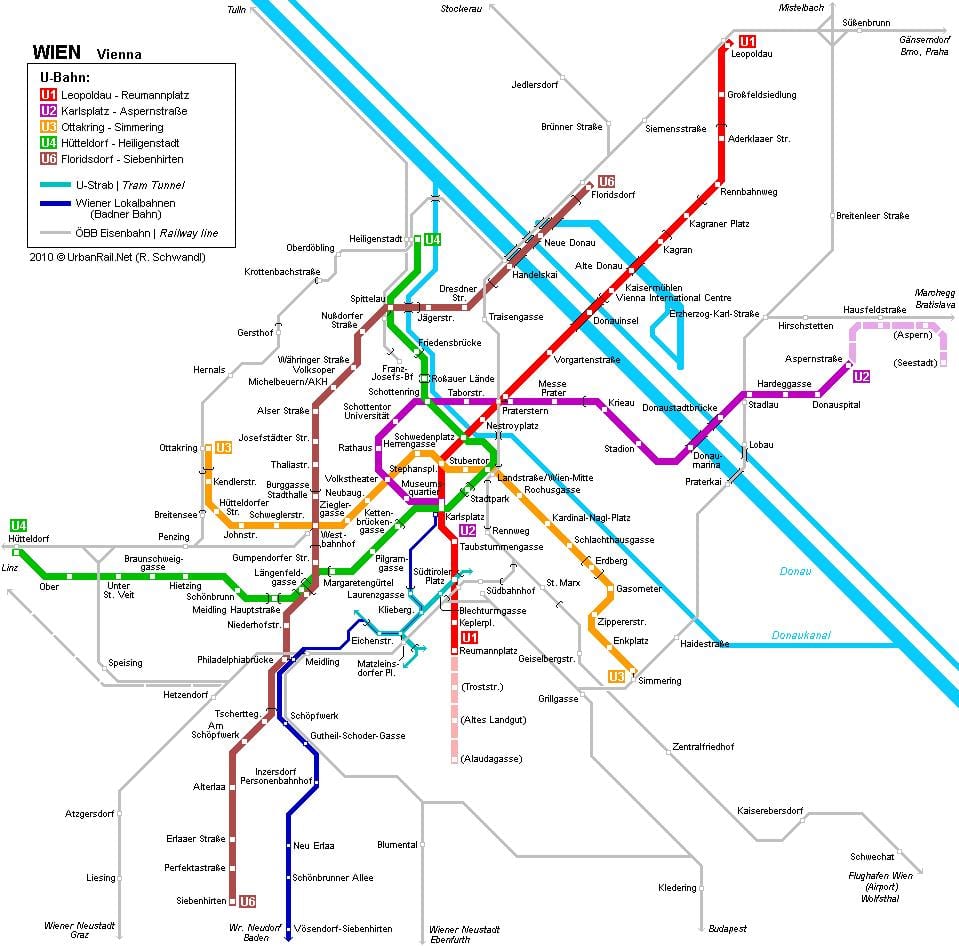 Viena de metro de hauptbahnhof mapa