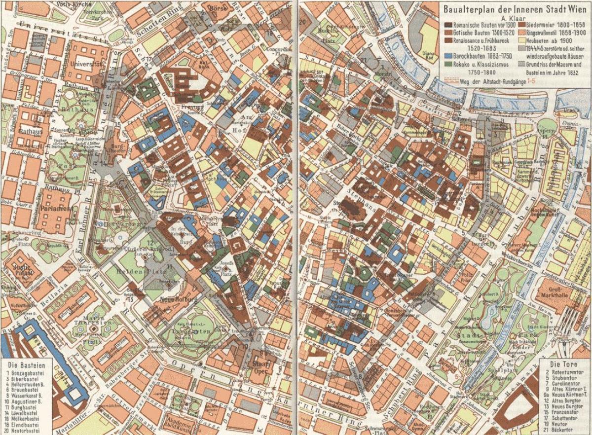 Viena, ciutat vella mapa