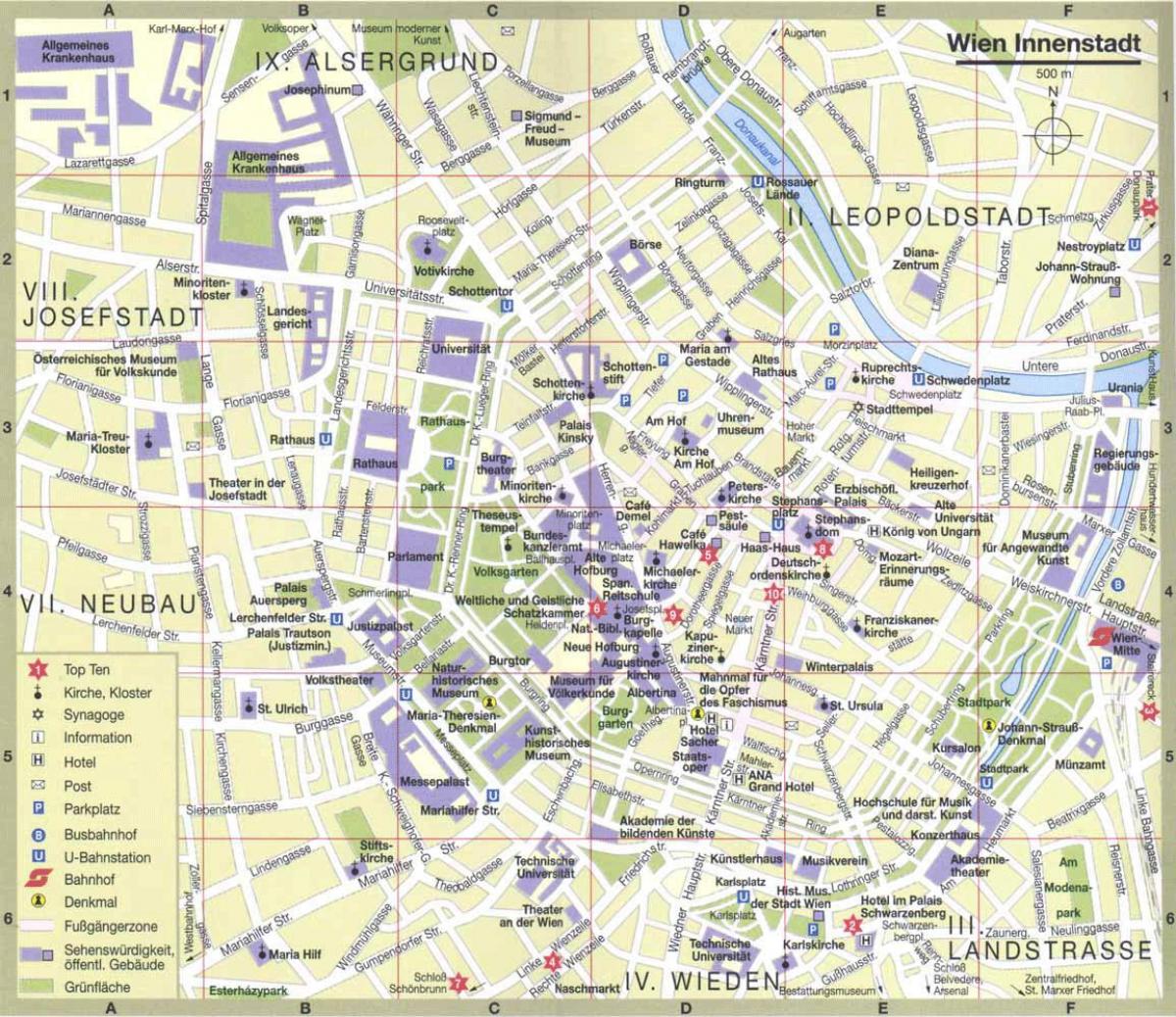 Viena, la ciutat turística mapa
