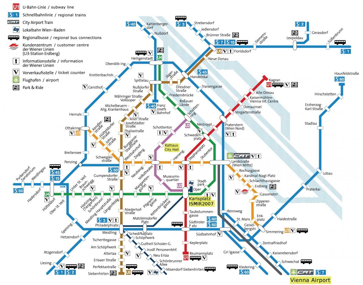 erdberg estació d'autobusos de Viena mapa