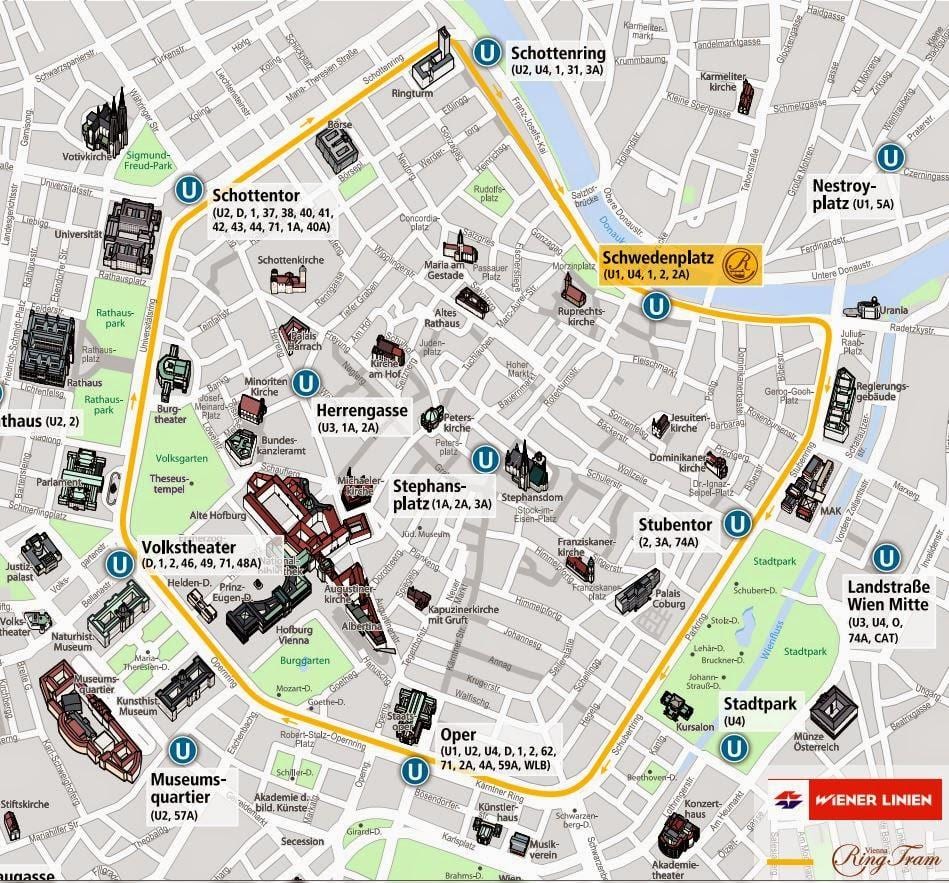 Viena tramvia mapa 2016