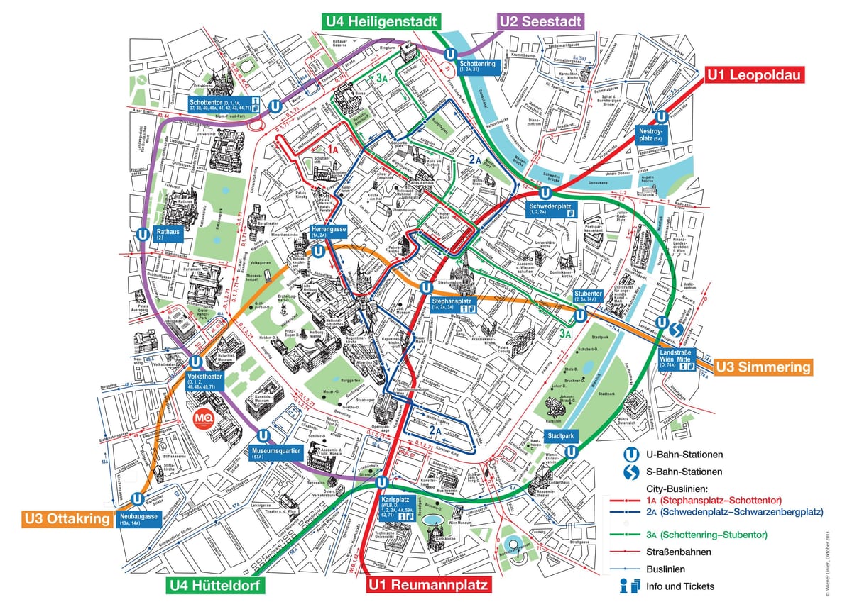 Viena llocs d'interès mapa