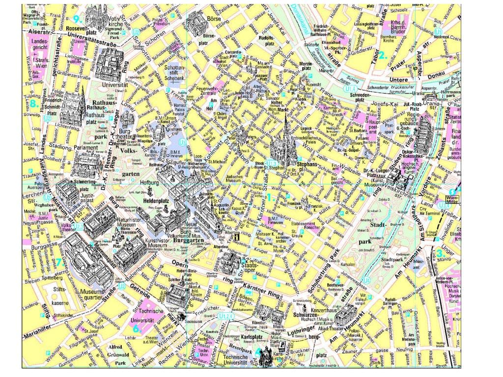 Viena atraccions mapa