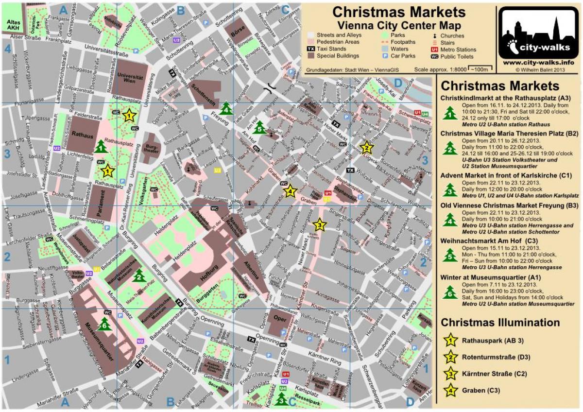 Mapa de Viena mercat de nadal