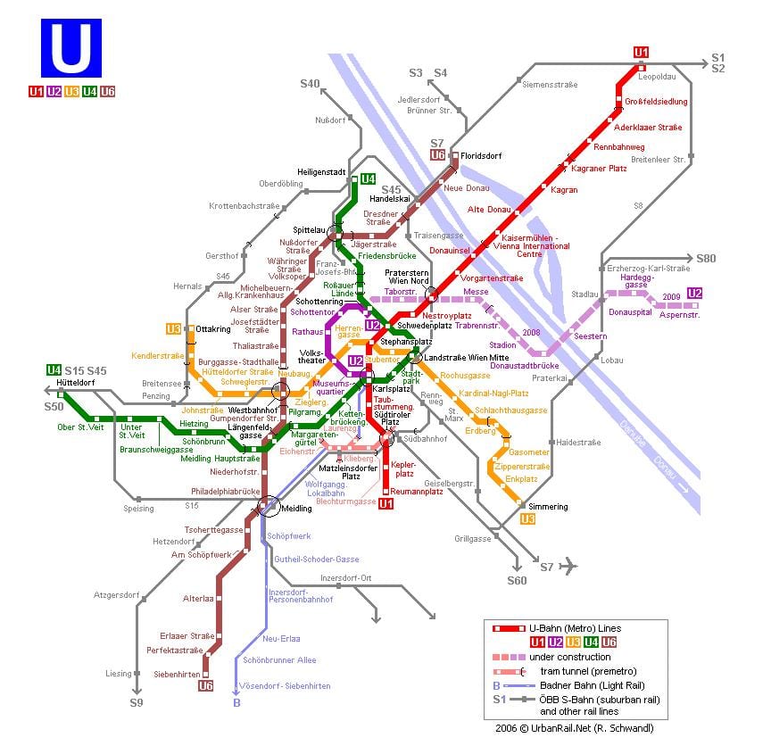 Mapa de Viena tramvia