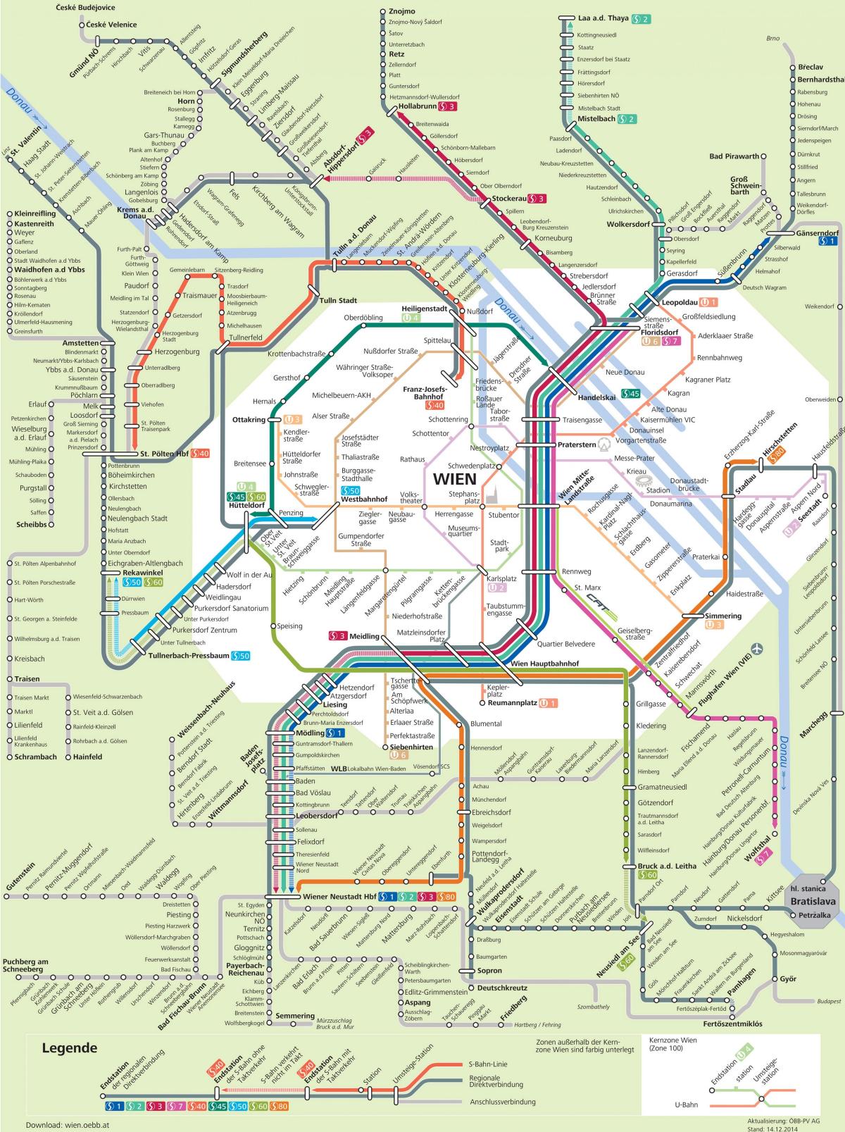 Viena, la ciutat de transport mapa