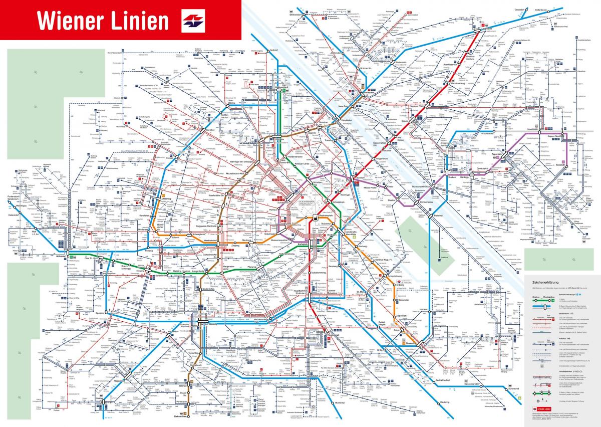 mapa de Viena sistema de transport públic