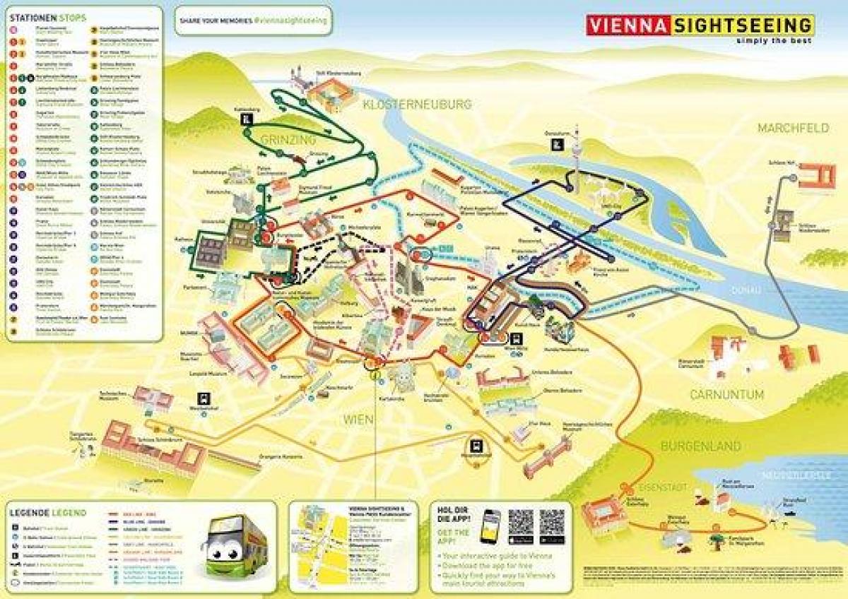 Mapa de Viena turisme de bus