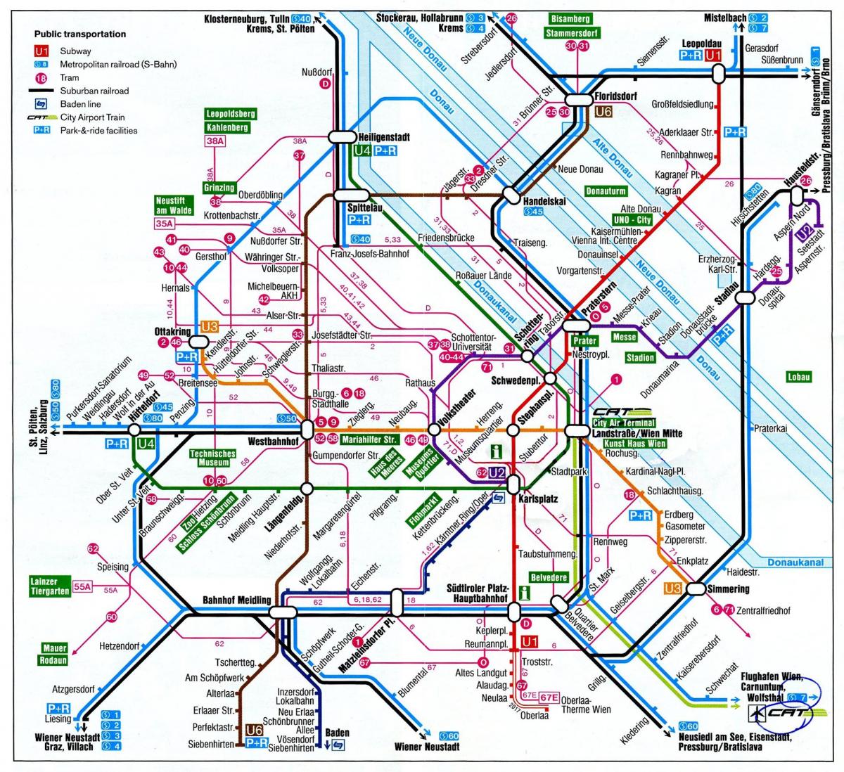 Mapa de Vienna Austria tren