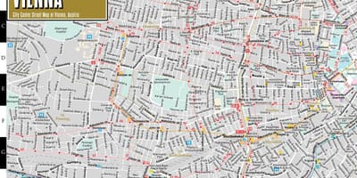 Carrer de ciutat mapa de Viena, Àustria