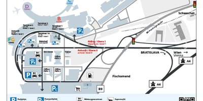 Mapa de l'aparcament de l'aeroport de Viena