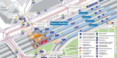 Les estacions de tren de a Viena Àustria mapa