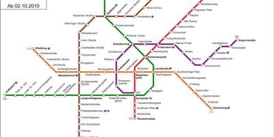 Tram d'Viena mapa