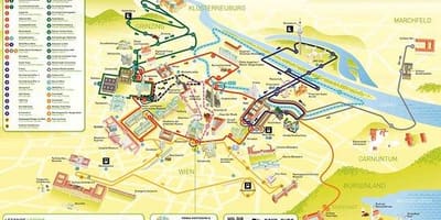 Mapa de Viena turisme de bus