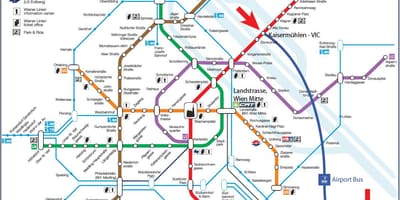 Mapa de Wien mitte l'estació